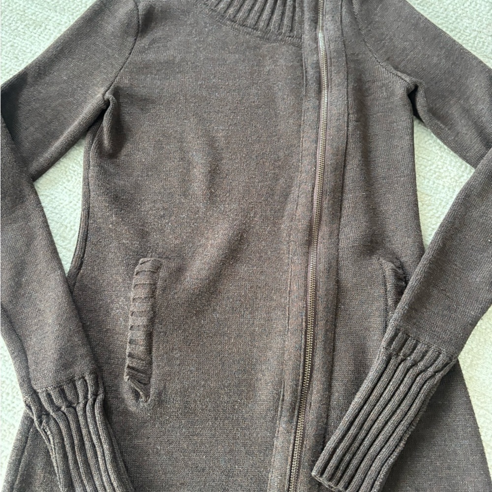 Athleta Chocolate Brown Chill Factor Sweater Coat - Picture 5 of 9